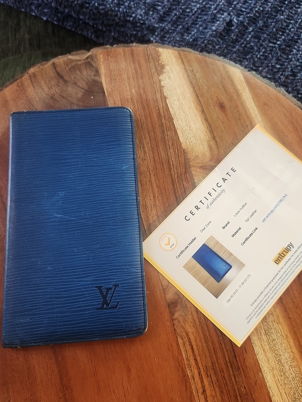 Louis Vuitton Blue Epi Leather Wallet